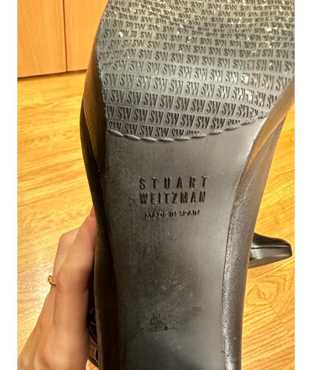 STUART WEITZMAN Черные кожаные сапоги, фото 5