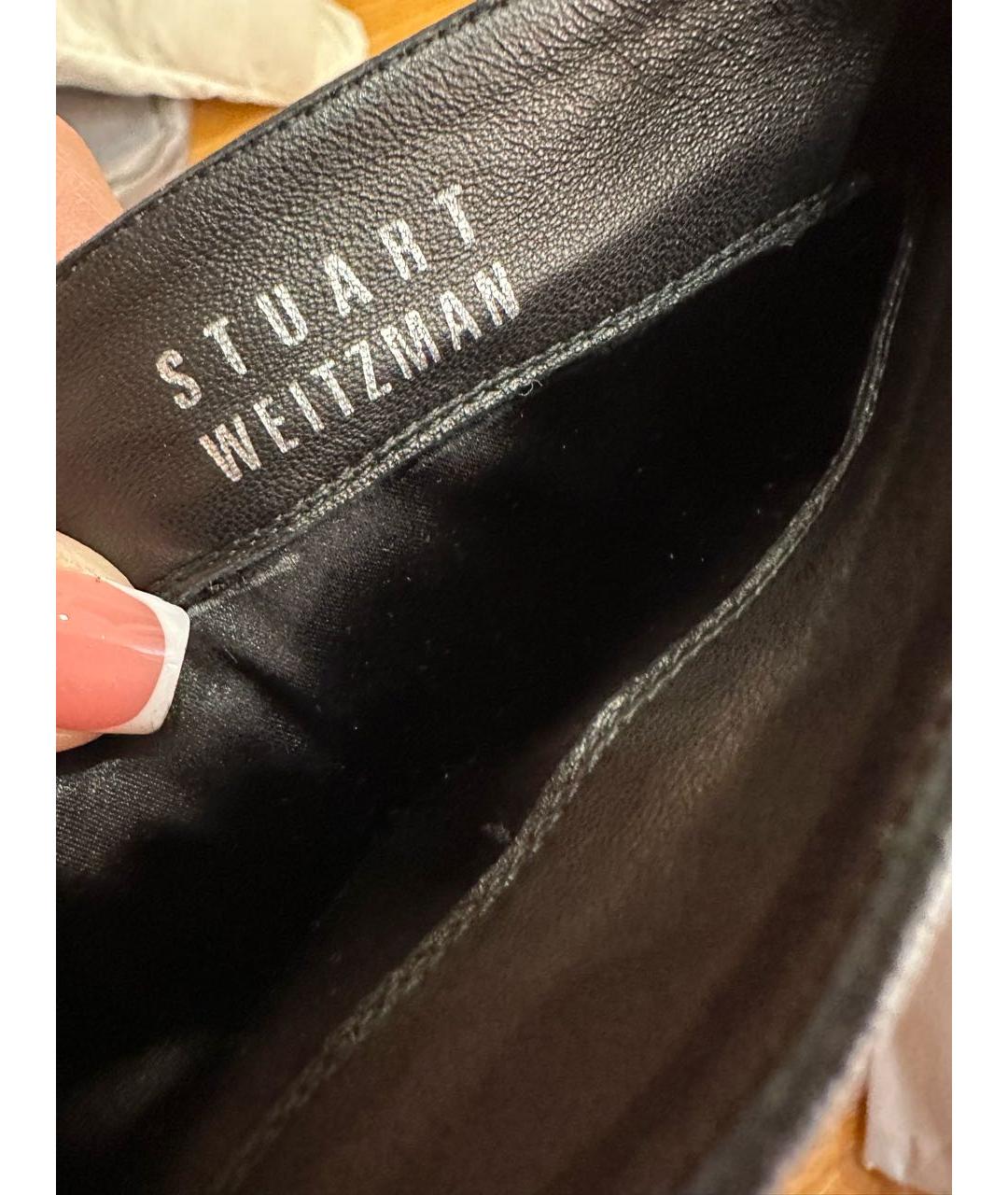 STUART WEITZMAN Черные кожаные сапоги, фото 6