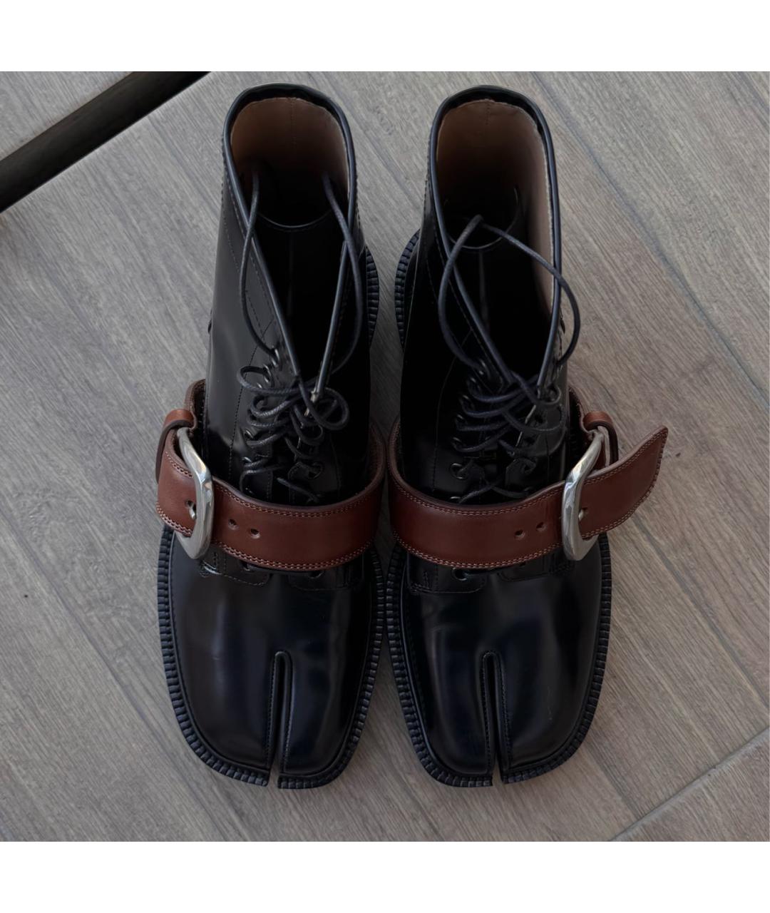MAISON MARGIELA Черные кожаные полусапоги, фото 2