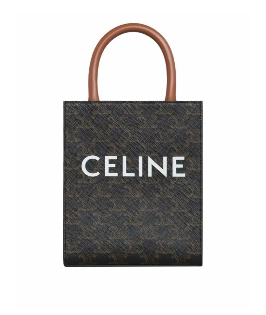 CELINE Коричневая сумка с короткими ручками, фото 1