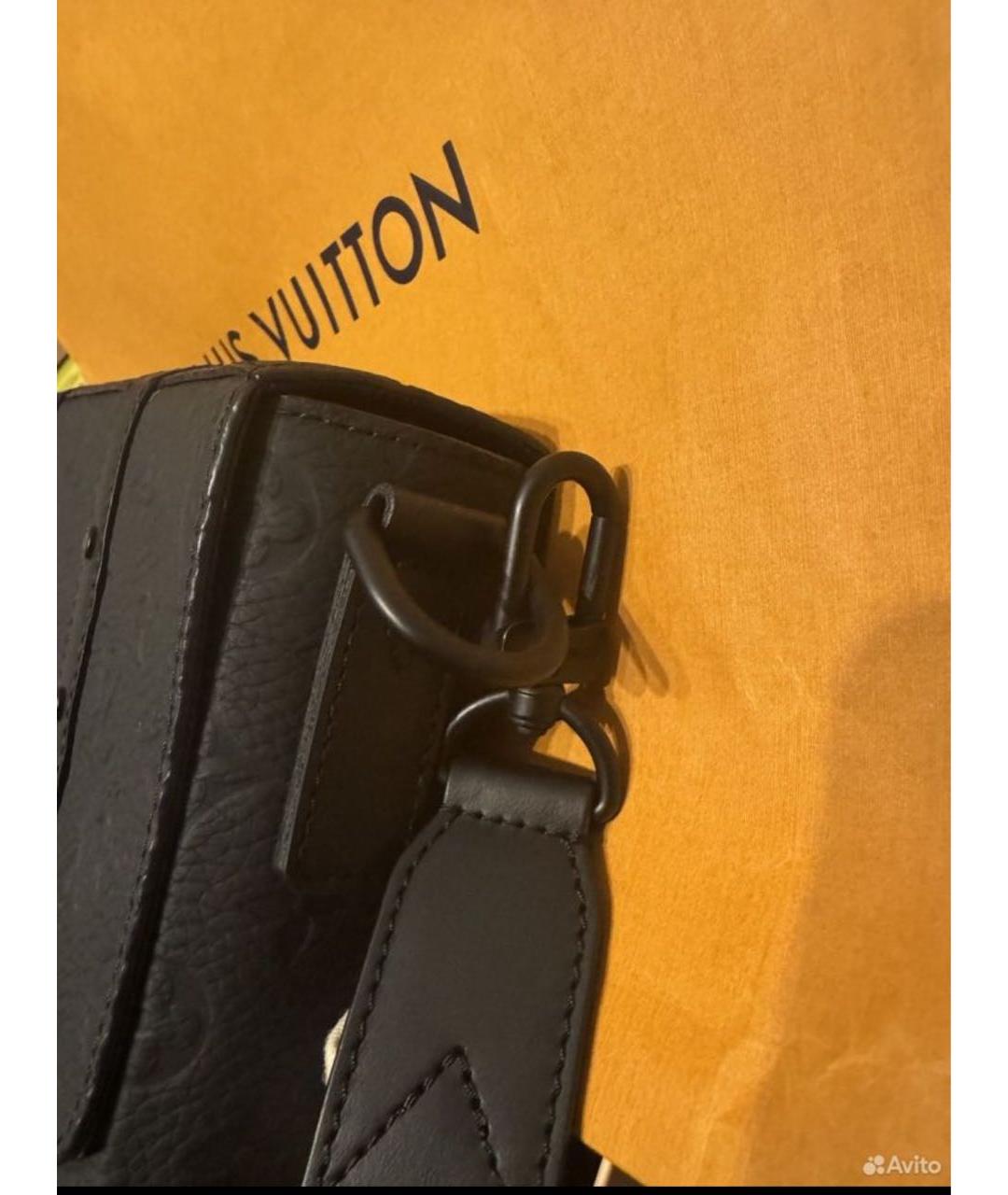 LOUIS VUITTON Черная кожаная сумка на плечо, фото 6