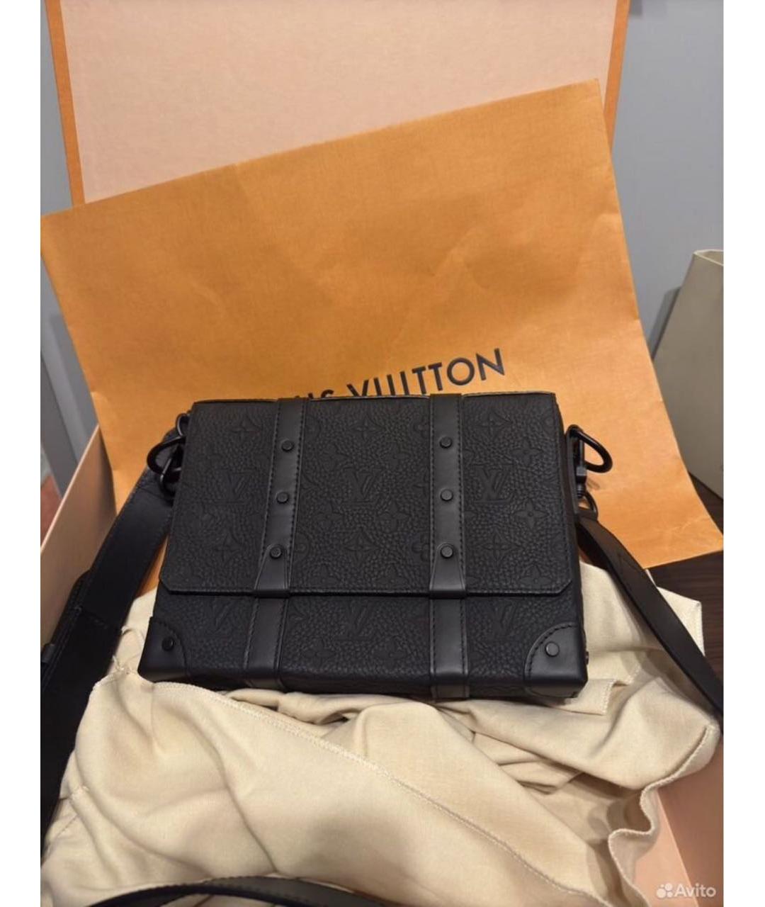 LOUIS VUITTON Черная кожаная сумка на плечо, фото 2