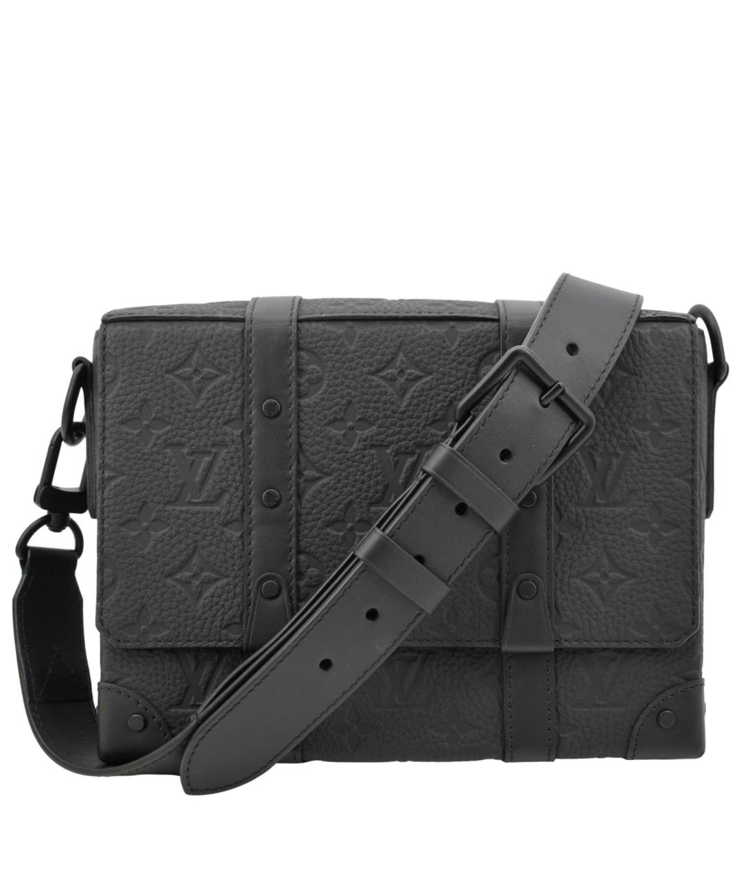 LOUIS VUITTON Черная кожаная сумка на плечо, фото 1