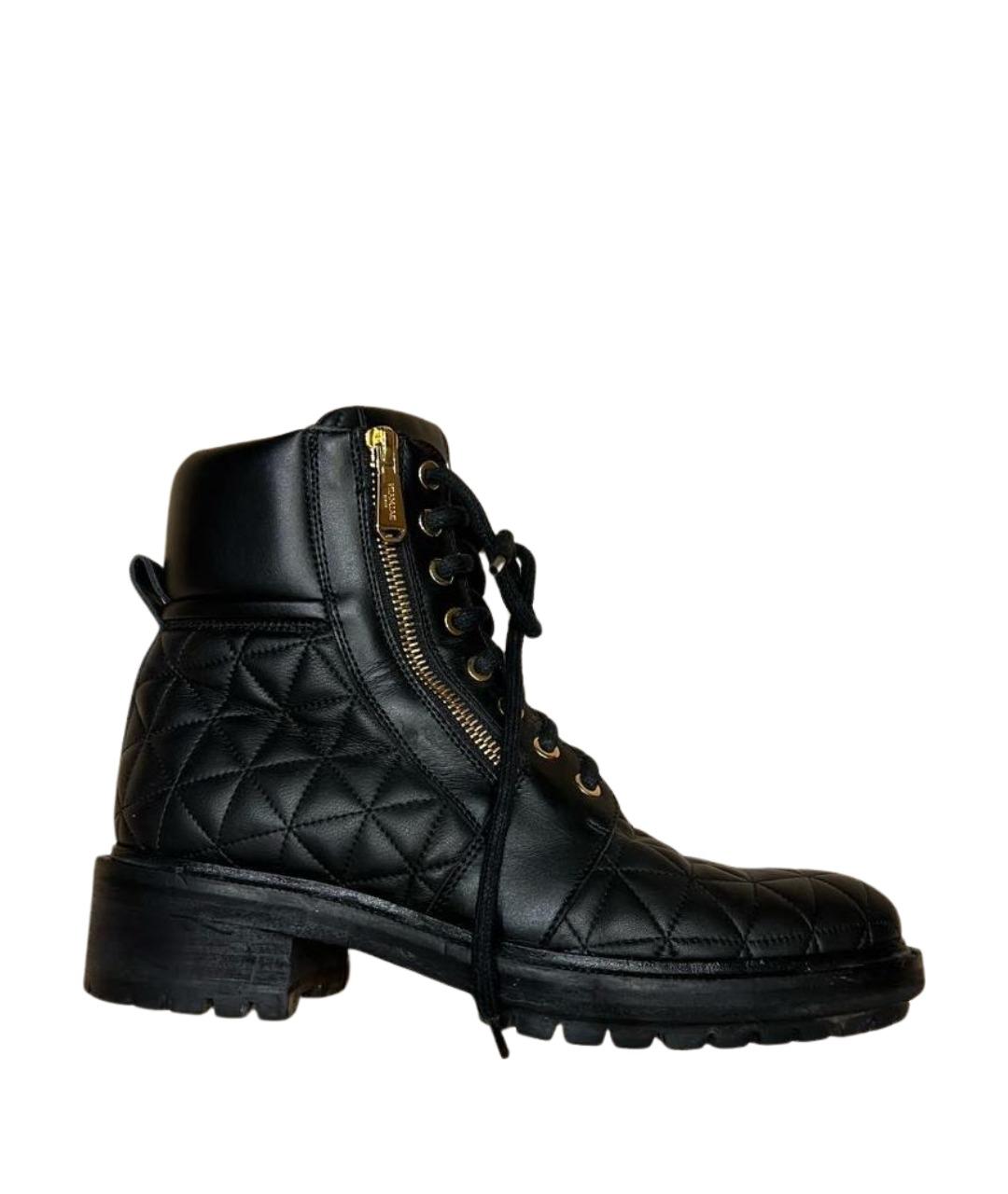 BALMAIN Черные кожаные ботинки, фото 1