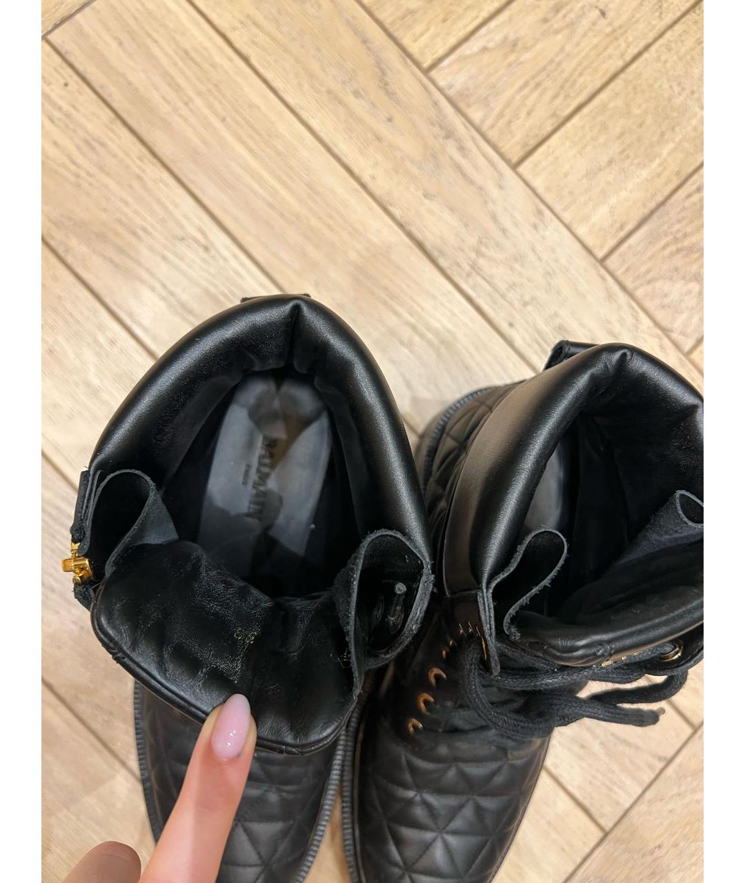 BALMAIN Черные кожаные ботинки, фото 3