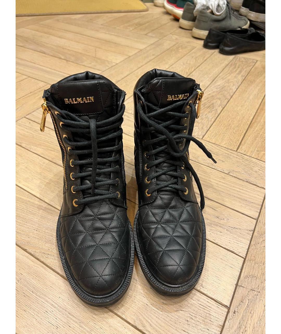 BALMAIN Черные кожаные ботинки, фото 2