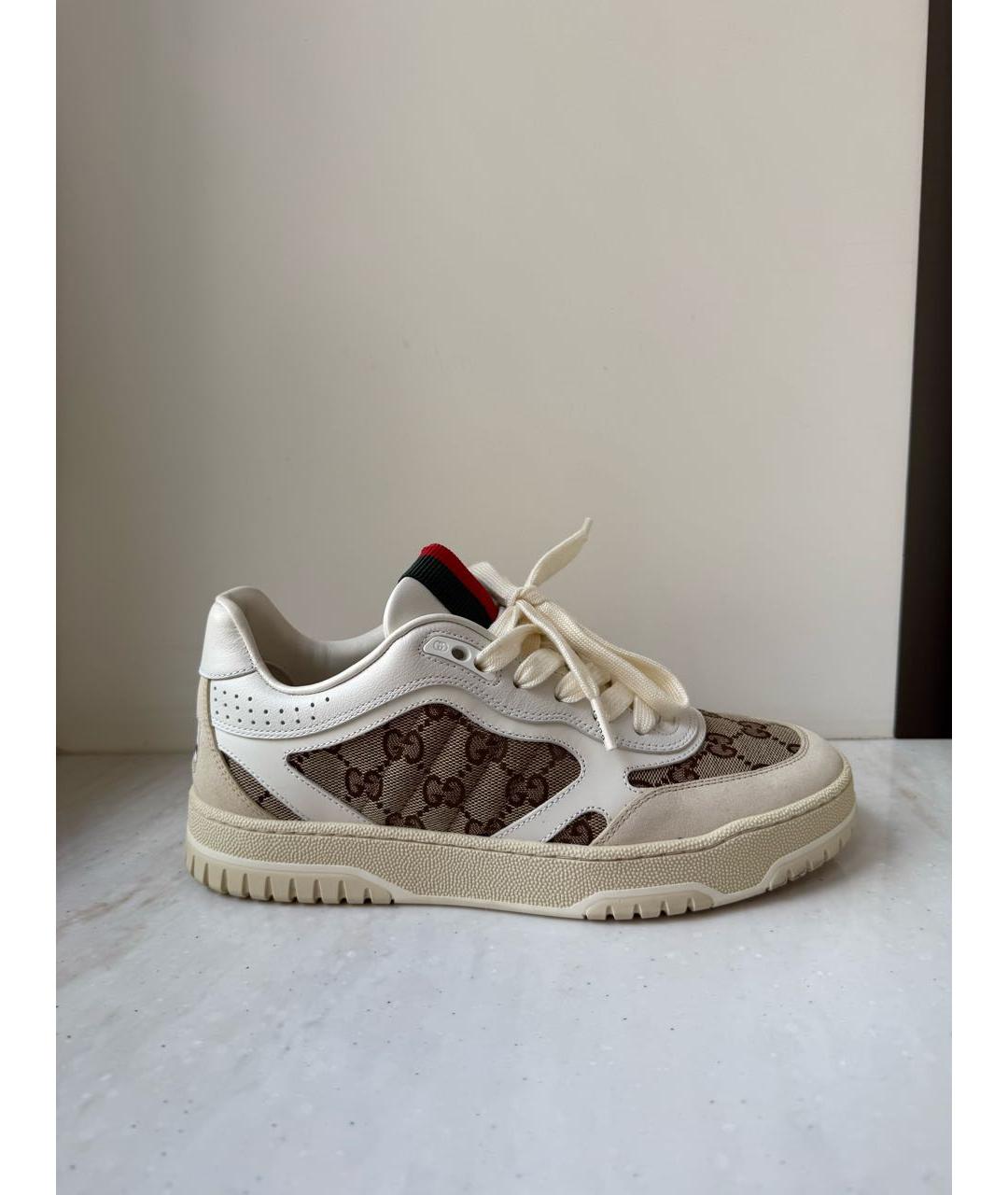 GUCCI Бежевые кожаные кеды, фото 5