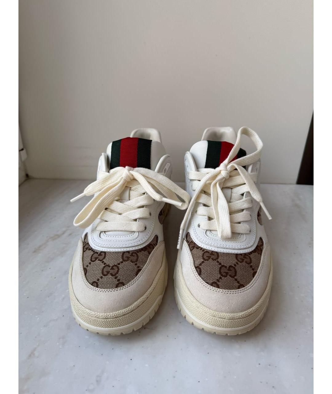 GUCCI Бежевые кожаные кеды, фото 2