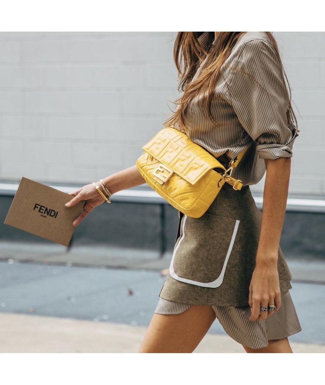 FENDI Коричневая шерстяная юбка мини, фото 6
