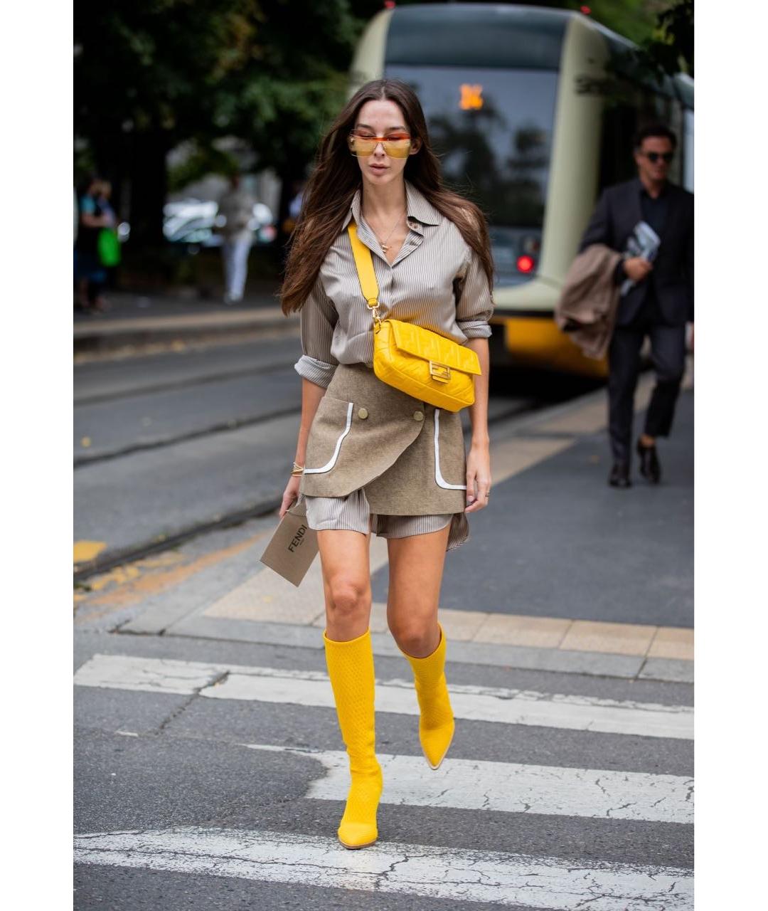 FENDI Коричневая шерстяная юбка мини, фото 5