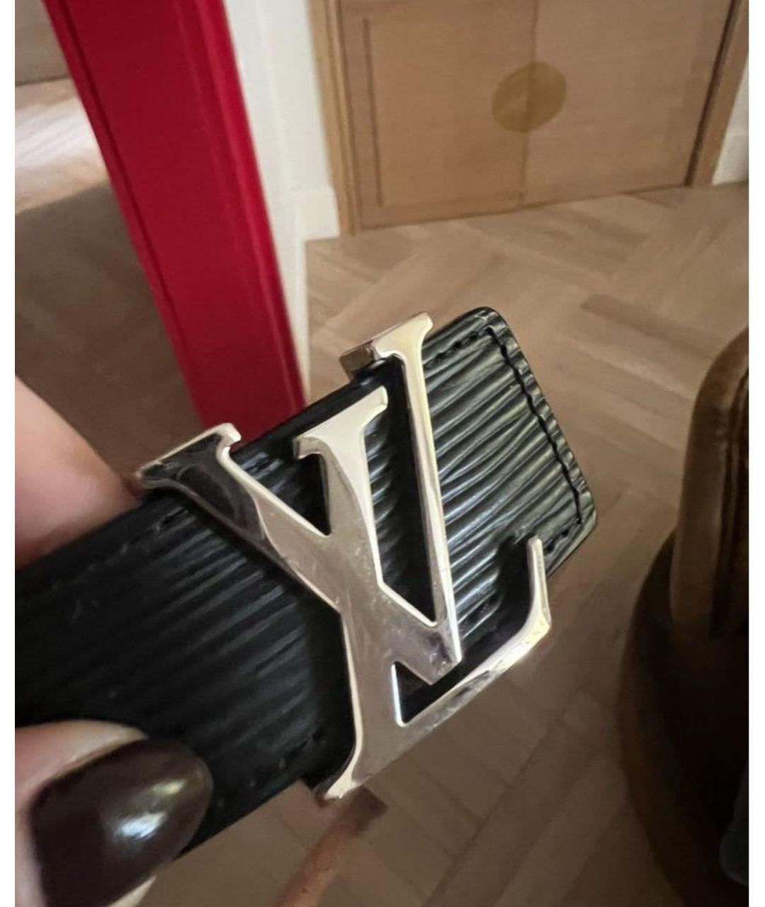 LOUIS VUITTON Черный кожаный ремень, фото 2