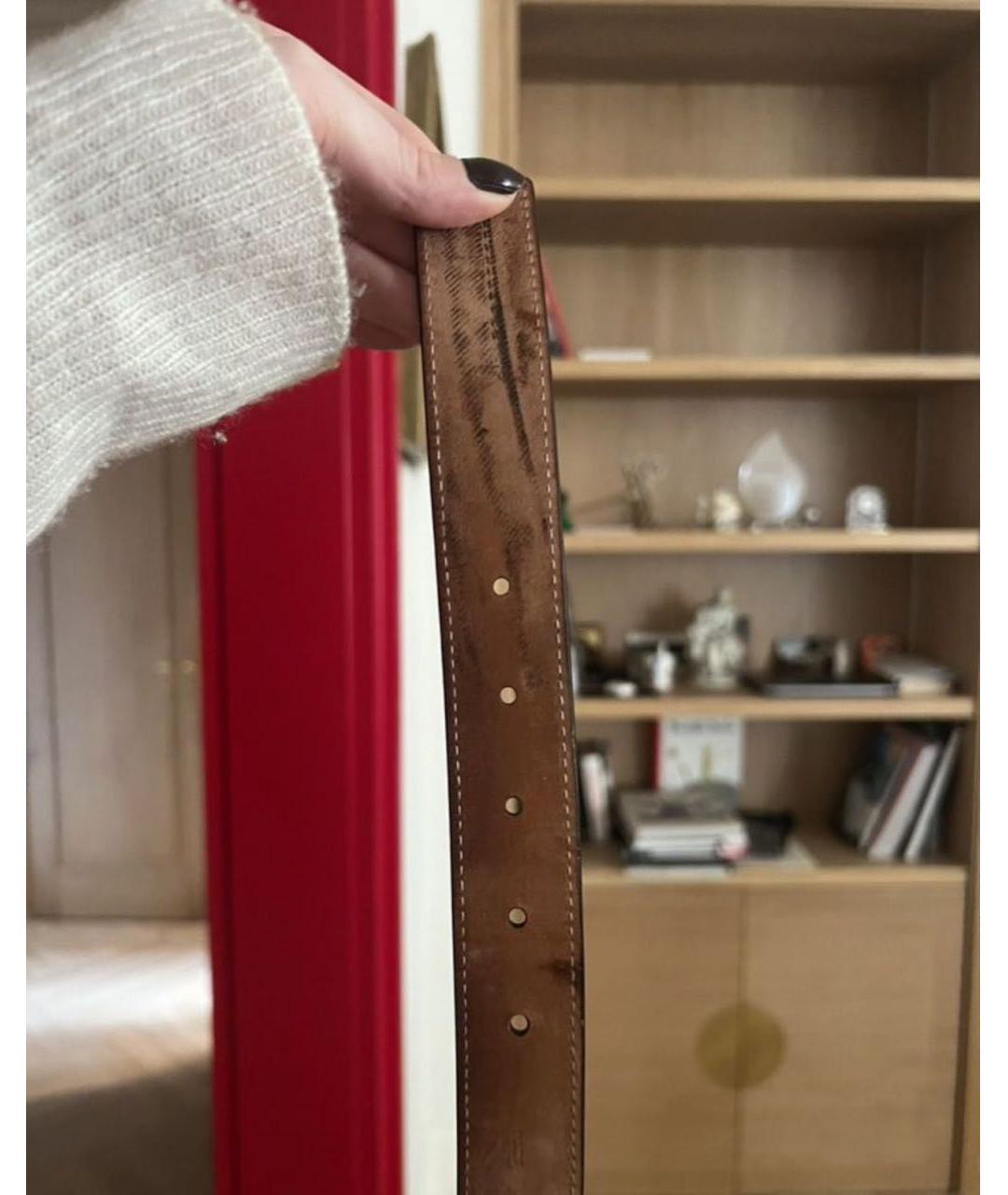 LOUIS VUITTON Черный кожаный ремень, фото 5