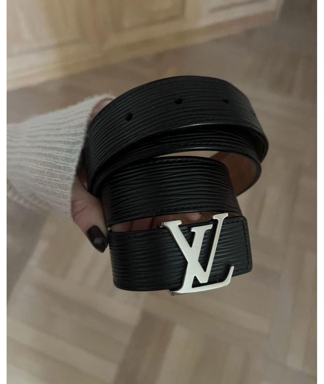 LOUIS VUITTON Черный кожаный ремень, фото 6