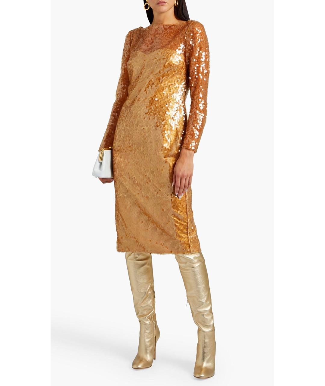BADGLEY MISCHKA Золотое коктейльное платье, фото 2