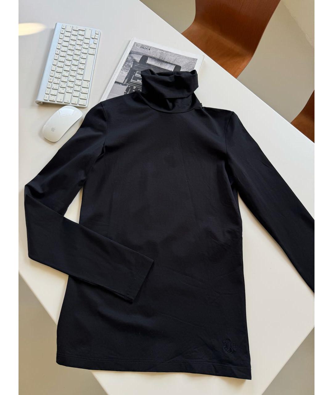 JIL SANDER Черная хлопковая водолазка, фото 6