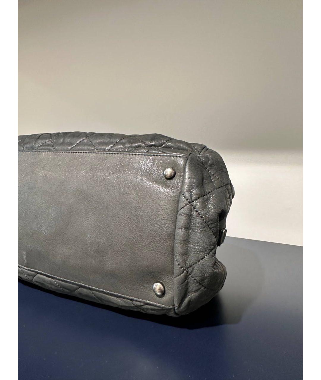 CHANEL Серая кожаная сумка через плечо, фото 7