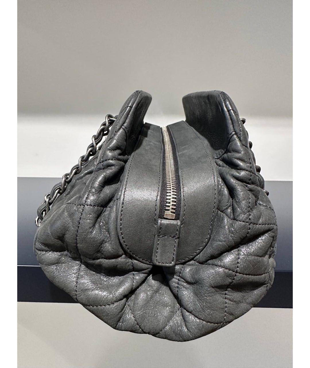 CHANEL Серая кожаная сумка через плечо, фото 2