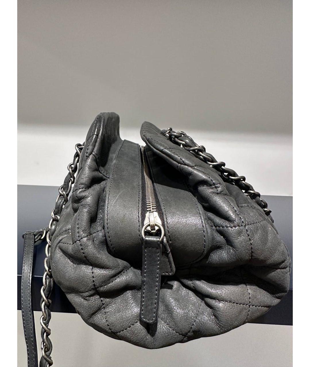 CHANEL Серая кожаная сумка через плечо, фото 4