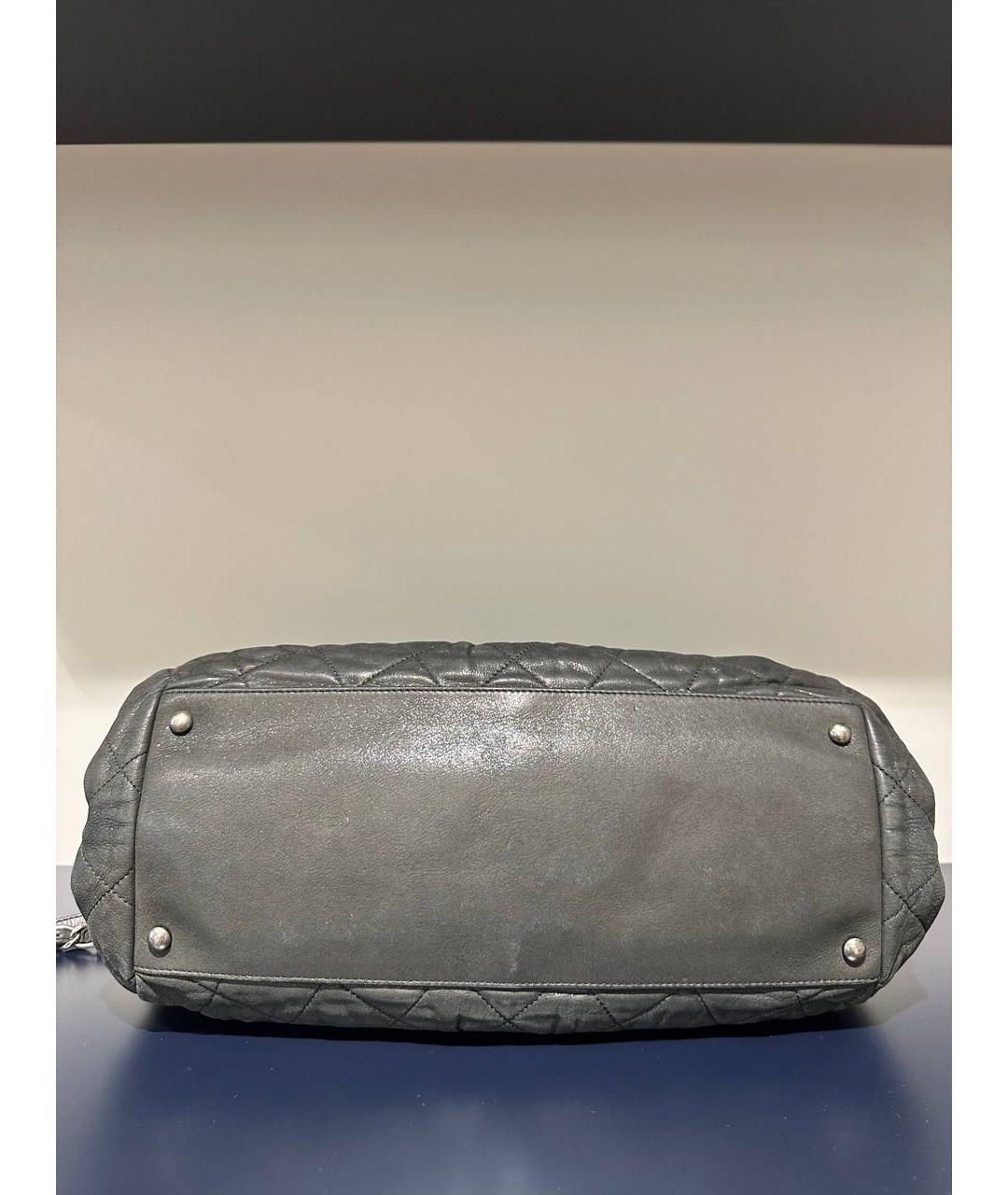 CHANEL Серая кожаная сумка через плечо, фото 5
