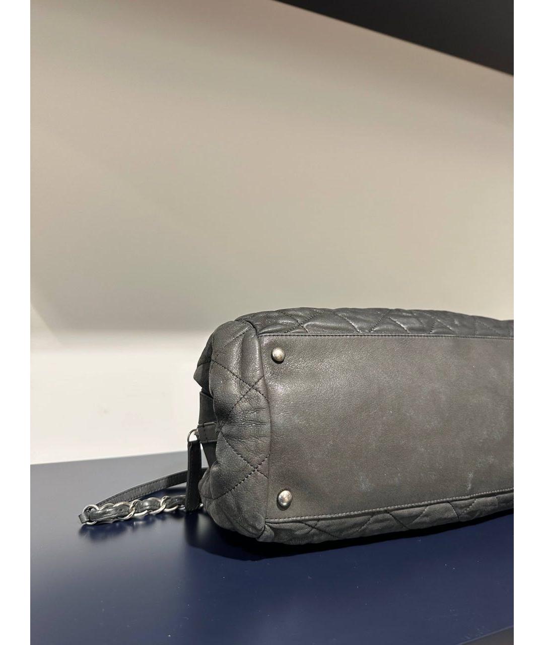 CHANEL Серая кожаная сумка через плечо, фото 6