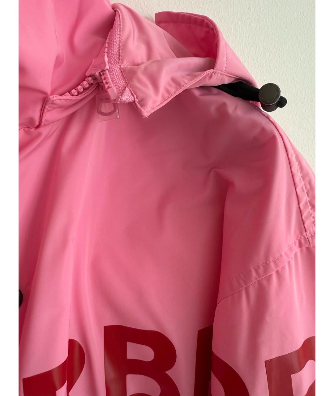 BURBERRY Розовая полиэстеровая куртка, фото 5