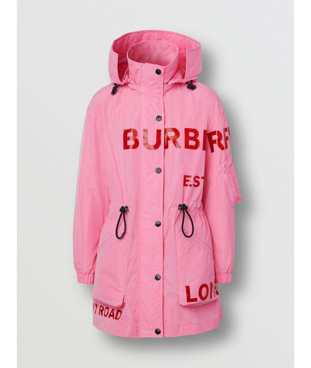 BURBERRY Розовая полиэстеровая куртка, фото 7