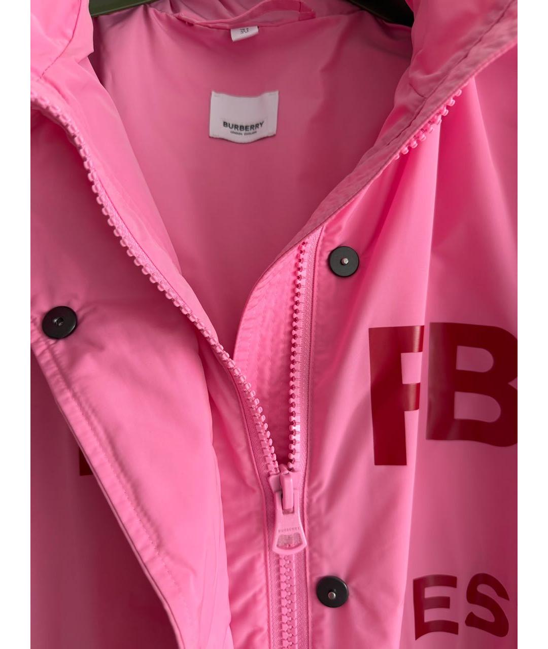 BURBERRY Розовая полиэстеровая куртка, фото 4