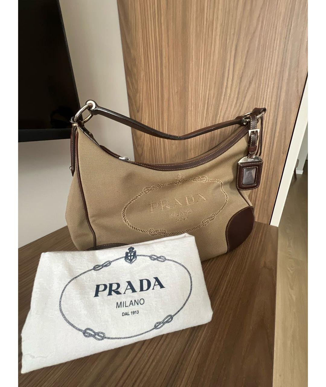 PRADA Хаки тканевая сумка тоут, фото 6