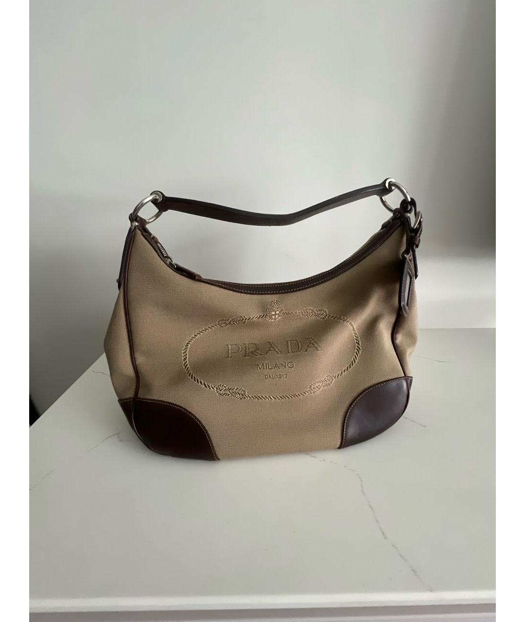 PRADA Хаки тканевая сумка тоут, фото 8