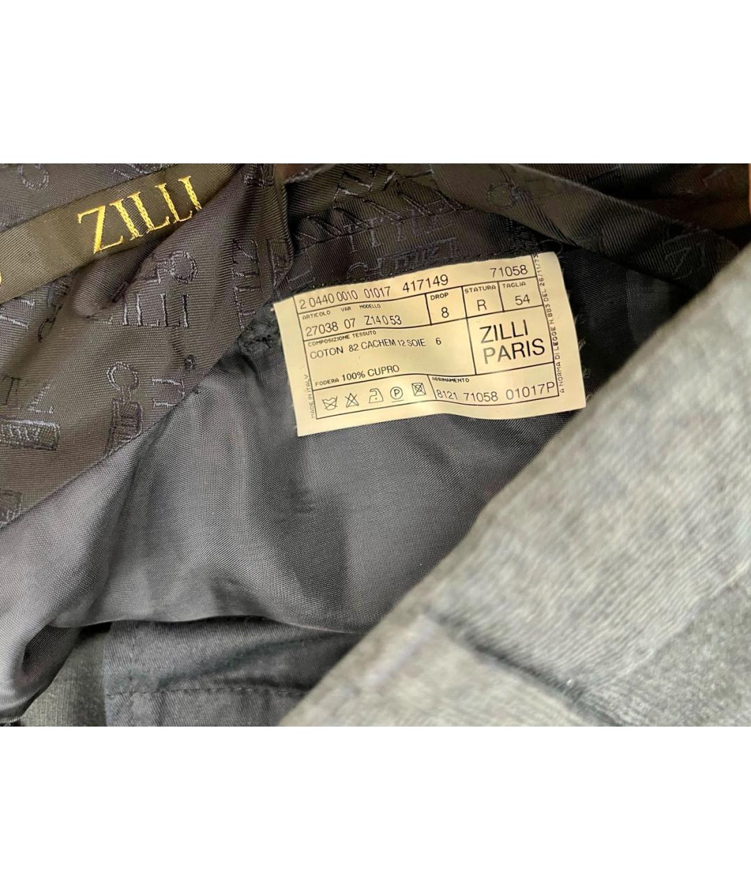 ZILLI Антрацитовые велюровые повседневные брюки, фото 3