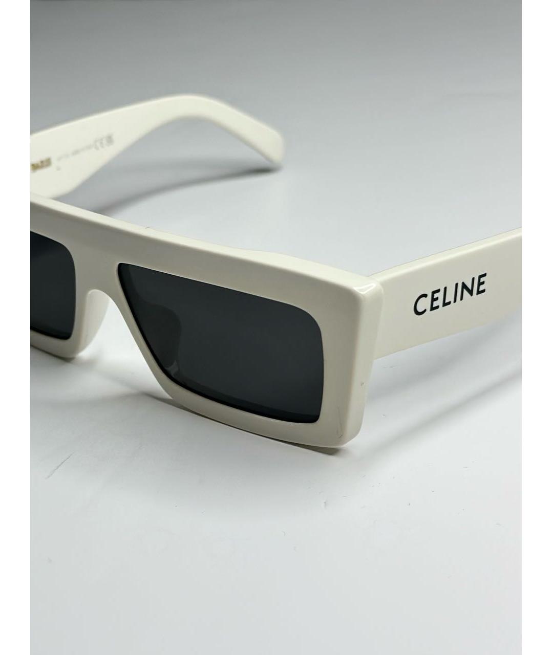 CELINE Белые пластиковые солнцезащитные очки, фото 3