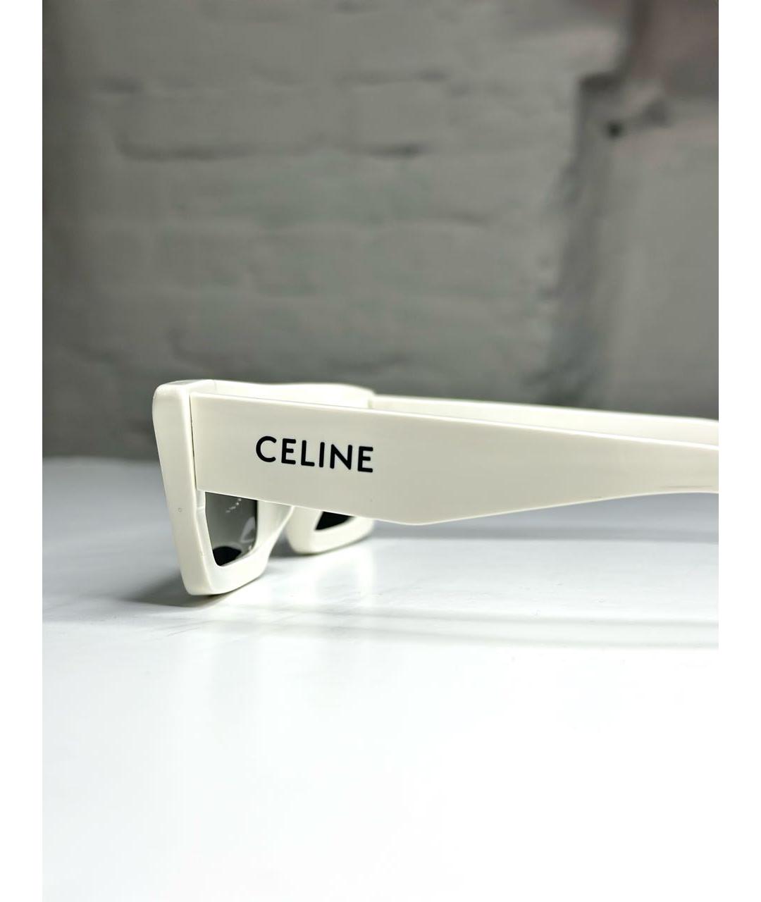 CELINE Белые пластиковые солнцезащитные очки, фото 6