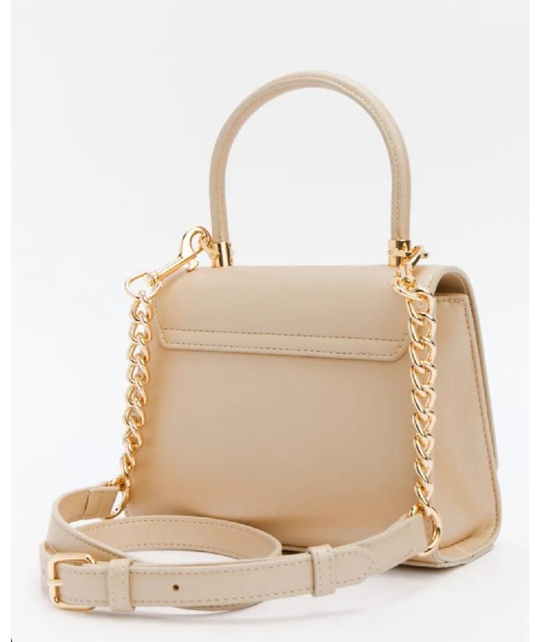 LOVE MOSCHINO Бежевая сумка с короткими ручками из искусственной кожи, фото 4