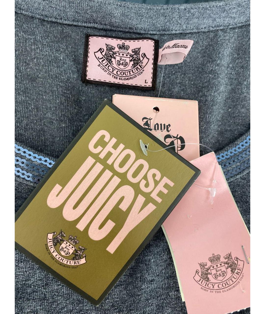 JUICY COUTURE Серое хлопковое повседневное платье, фото 7