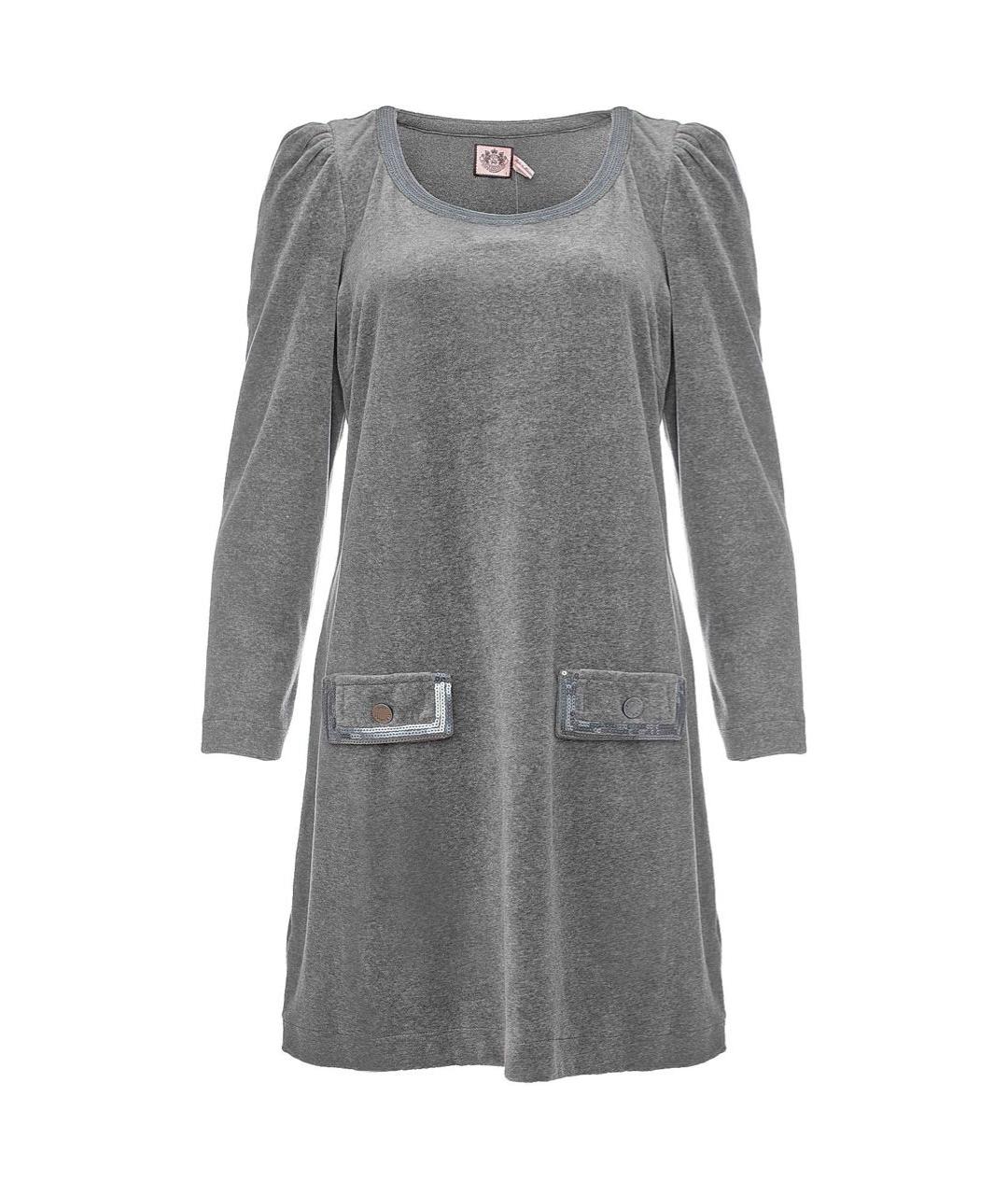 JUICY COUTURE Серое хлопковое повседневное платье, фото 1