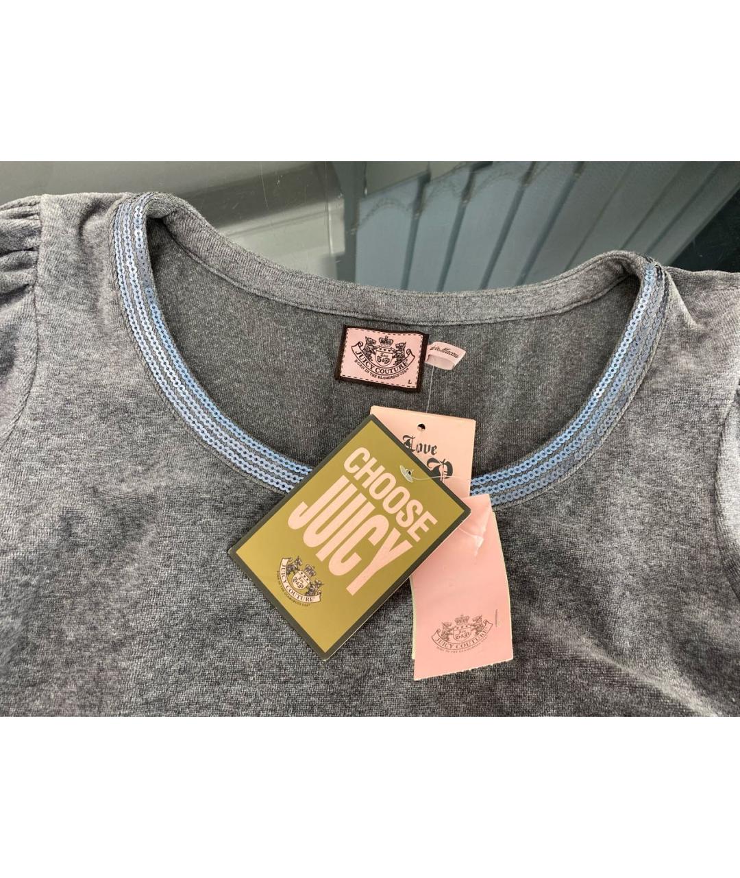 JUICY COUTURE Серое хлопковое повседневное платье, фото 3