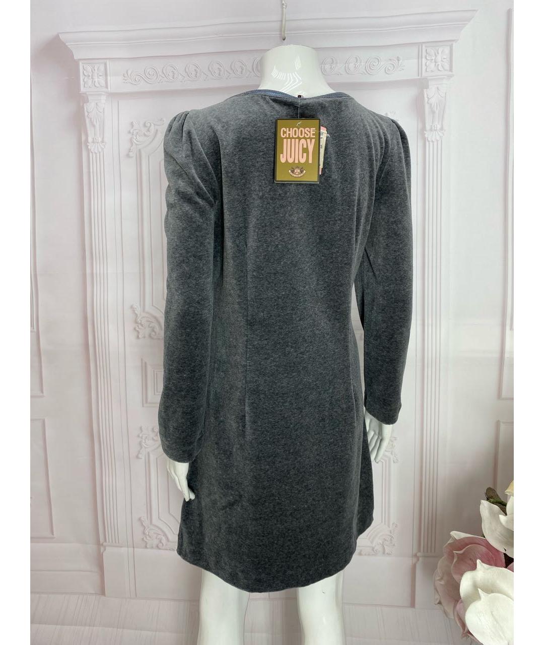 JUICY COUTURE Серое хлопковое повседневное платье, фото 2