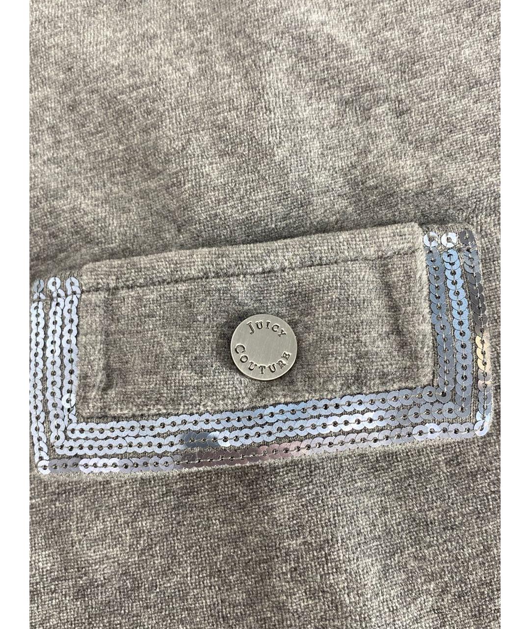 JUICY COUTURE Серое хлопковое повседневное платье, фото 4