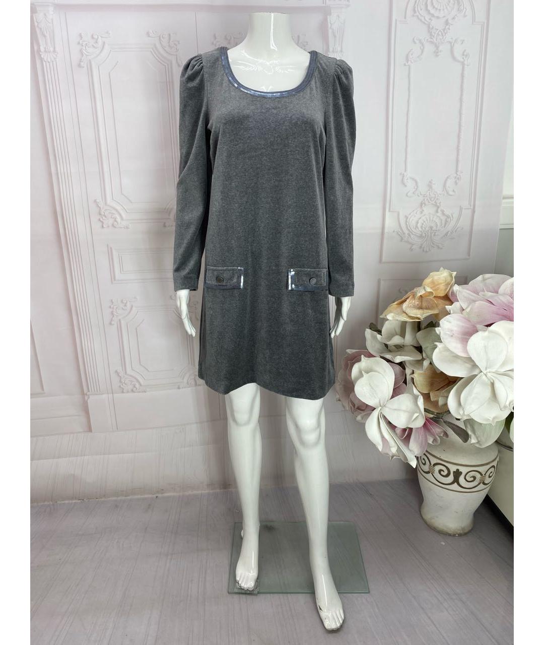 JUICY COUTURE Серое хлопковое повседневное платье, фото 8