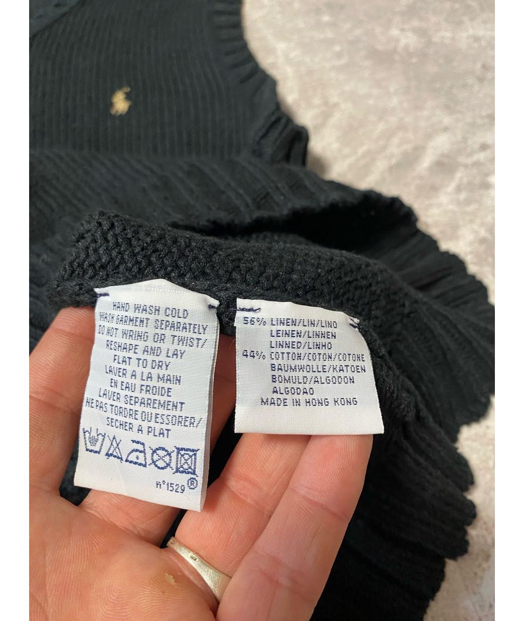 POLO RALPH LAUREN Черная льняная жилетка, фото 7