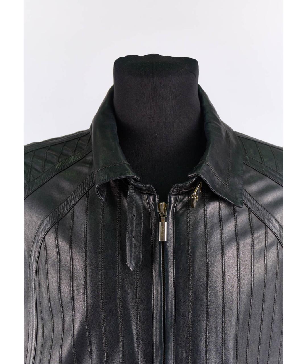 BRIONI Черная кожаная куртка, фото 4