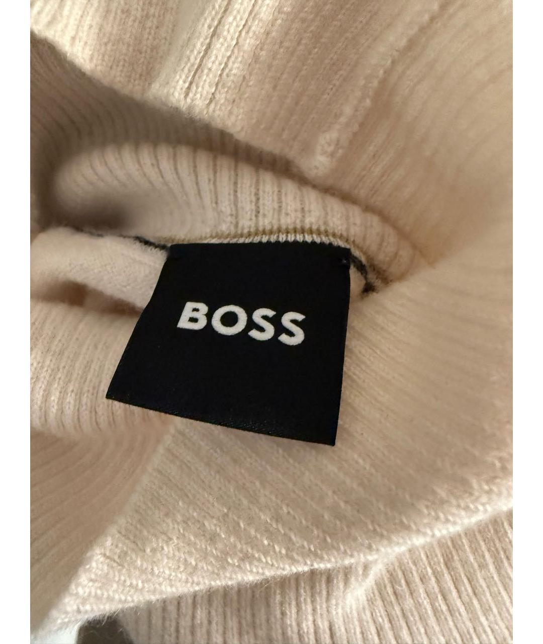 HUGO BOSS Бежевый шерстяной джемпер / свитер, фото 3