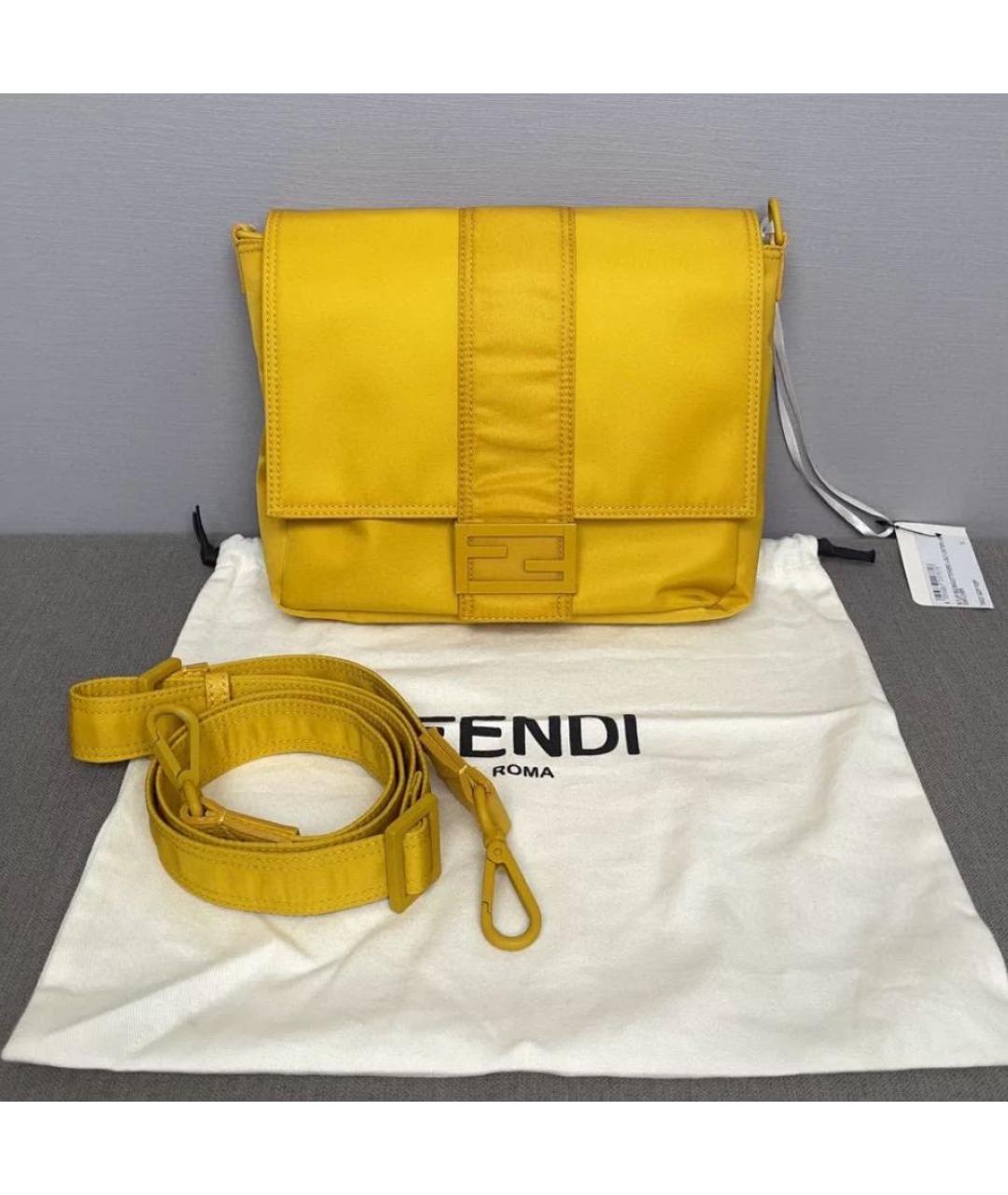FENDI Желтая сумка через плечо, фото 2