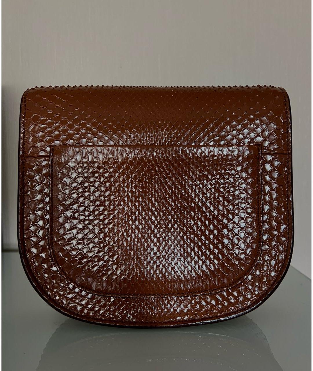 CELINE Коричневая сумка через плечо из экзотической кожи, фото 3