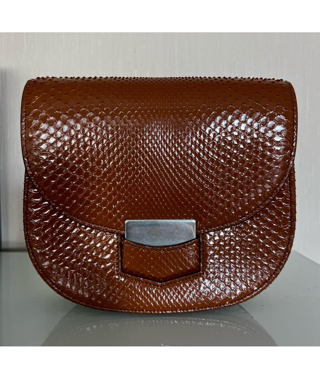 CELINE Коричневая сумка через плечо из экзотической кожи, фото 4