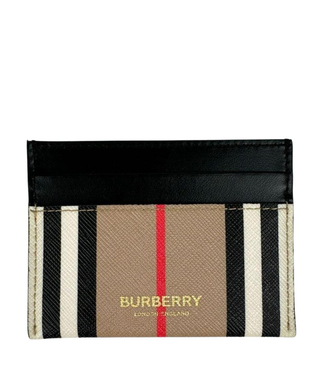 BURBERRY Бежевый кожаный кардхолдер, фото 1