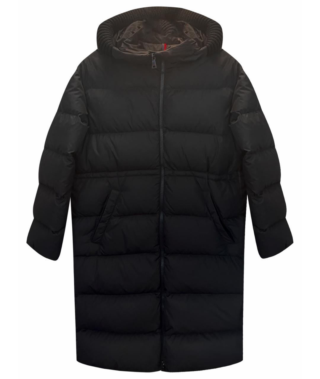 MONCLER Черный полиэстеровый пуховик, фото 1