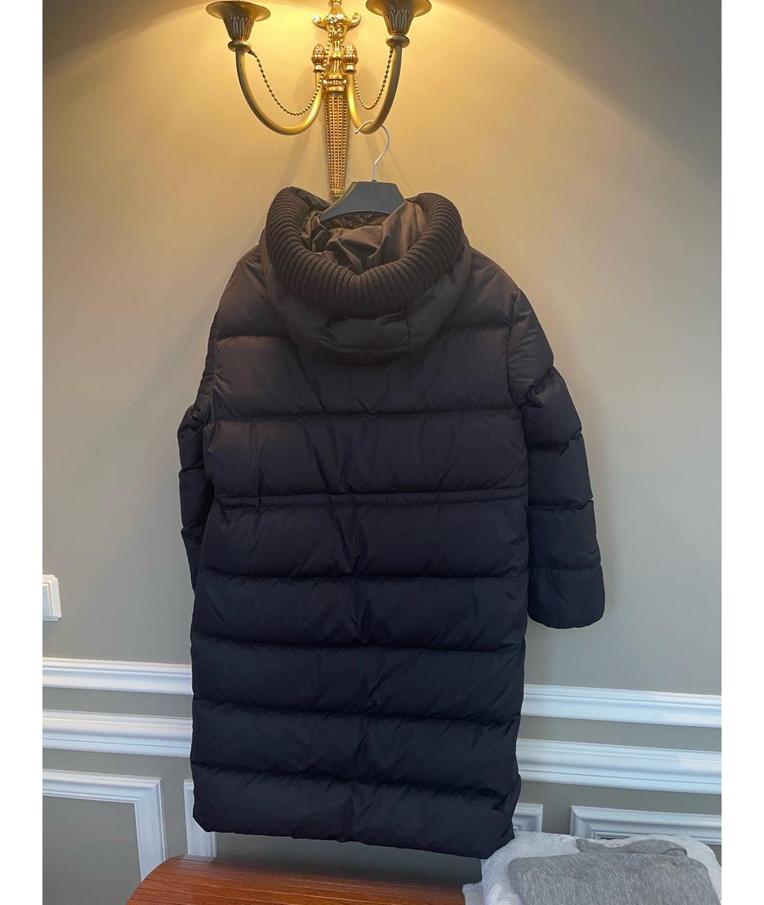 MONCLER Черный полиэстеровый пуховик, фото 2