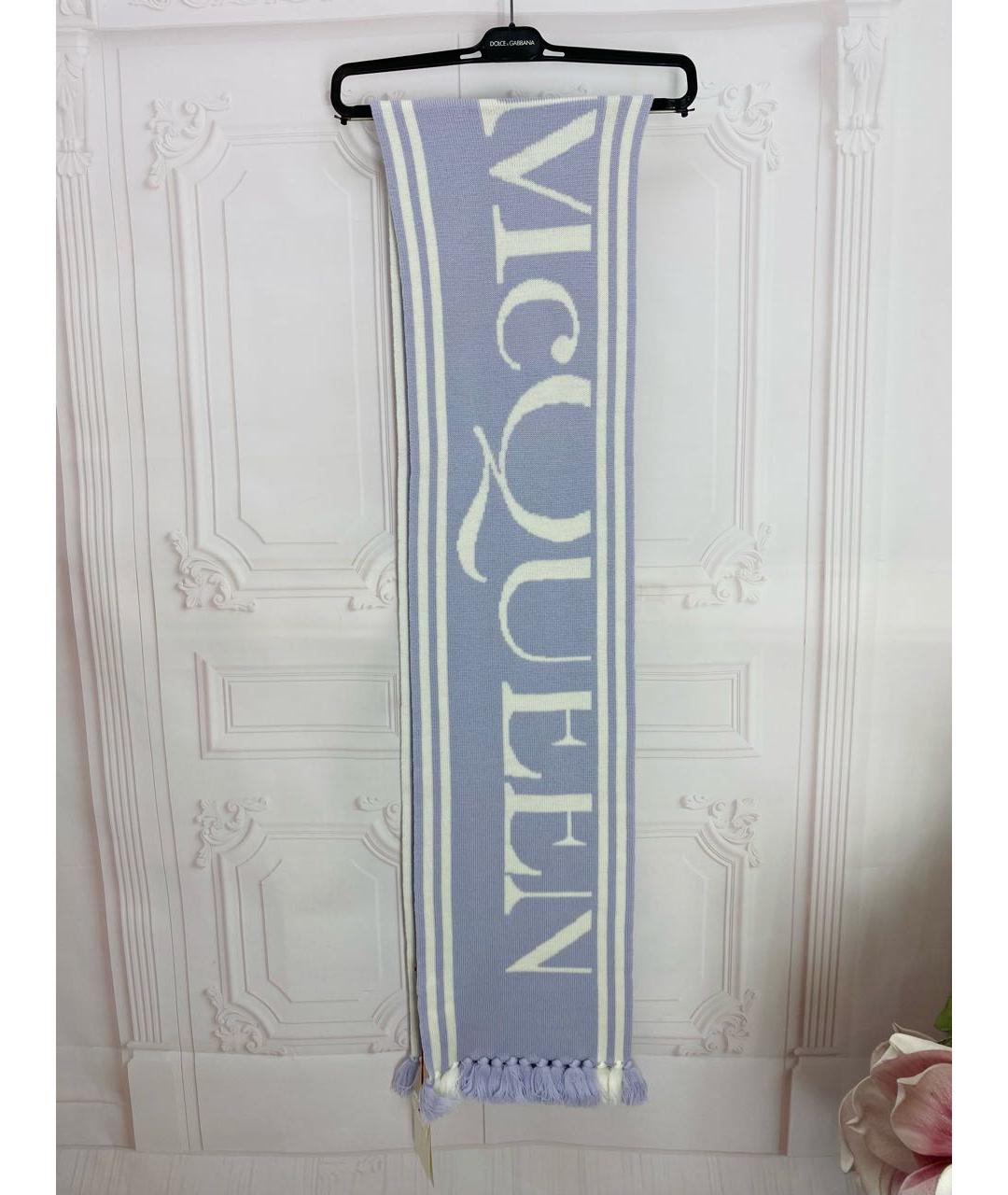 ALEXANDER MCQUEEN Белый шерстяной шарф, фото 8