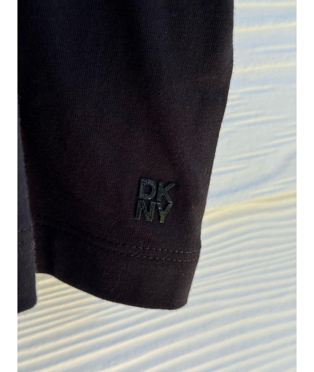 DKNY Черная хлопковая футболка, фото 4